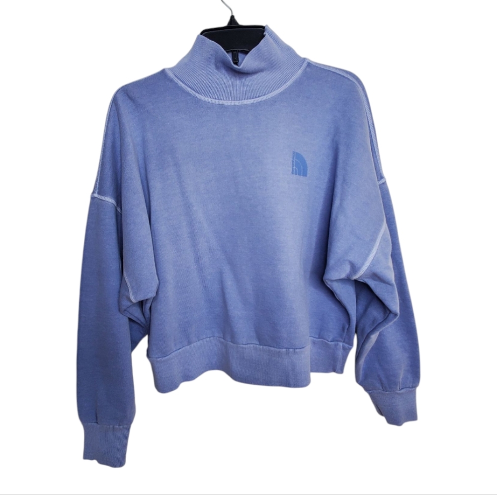 The North Face Garment Dyed Mock Neck Pullover Oversized Sweater Cabincore Ski - Picture 2 of 8